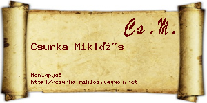Csurka Miklós névjegykártya