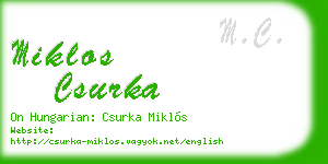 miklos csurka business card